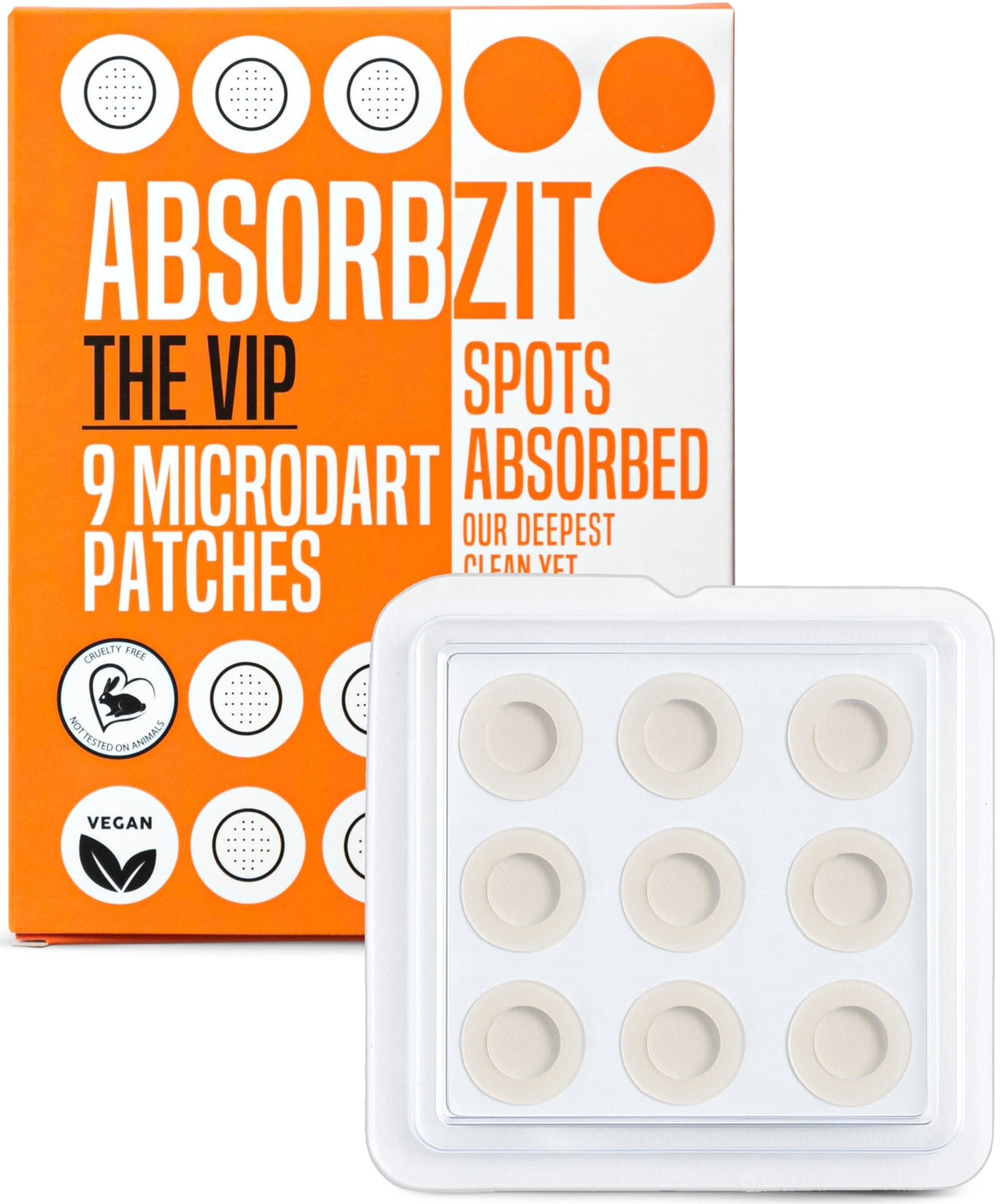 Absorbzit - The VIP Microneedle Pimple Patch, Virtually Invisible Hydrocolloid Pimple Patches, Vegan & Cruelty-Free Acne Treatment - 36 Spot Patches