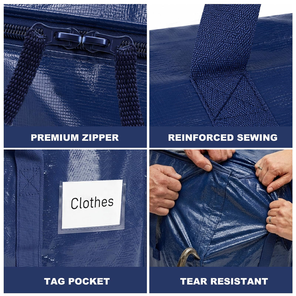 6 Pack Large Moving Bags and Storage Bags, 90L Heavy Duty Moving Bags