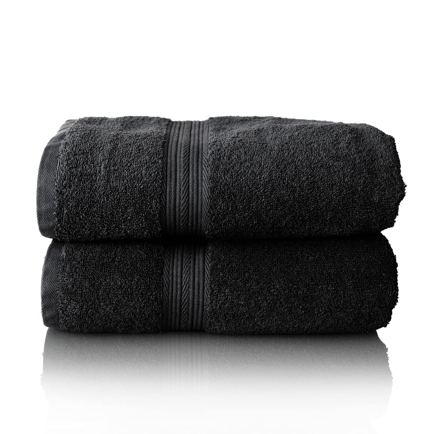 Glart Premium Set of Terry Hand Towels, Range of Terry Towels in 6 Colours and 5 Sizes, Colour: Black, 2X Sauna Towels 70 X 200 cm