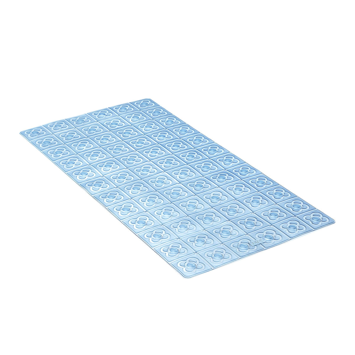 TATAY Bath Mat, Non-slip, PVC with Suction Cups, Resistant to Mold and Microbes, Anti-Bacterial, Barcelona Design, Blue. Measures 72 x 36 cm