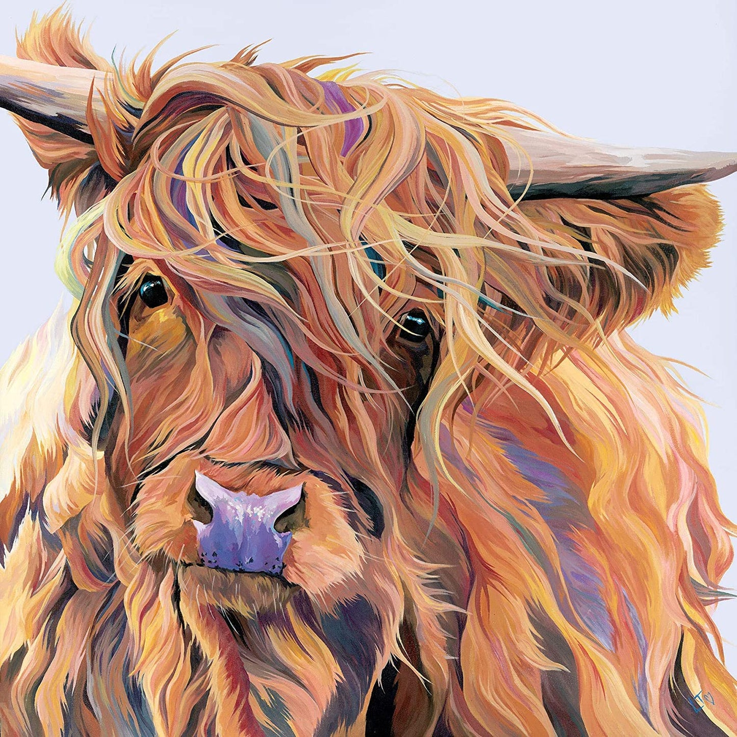 SYMON Cross Stitch Kits for Adults,Highland Cow,11CT Counted Printed Cross Stitch Kits,15.74 ?15.74 Inch