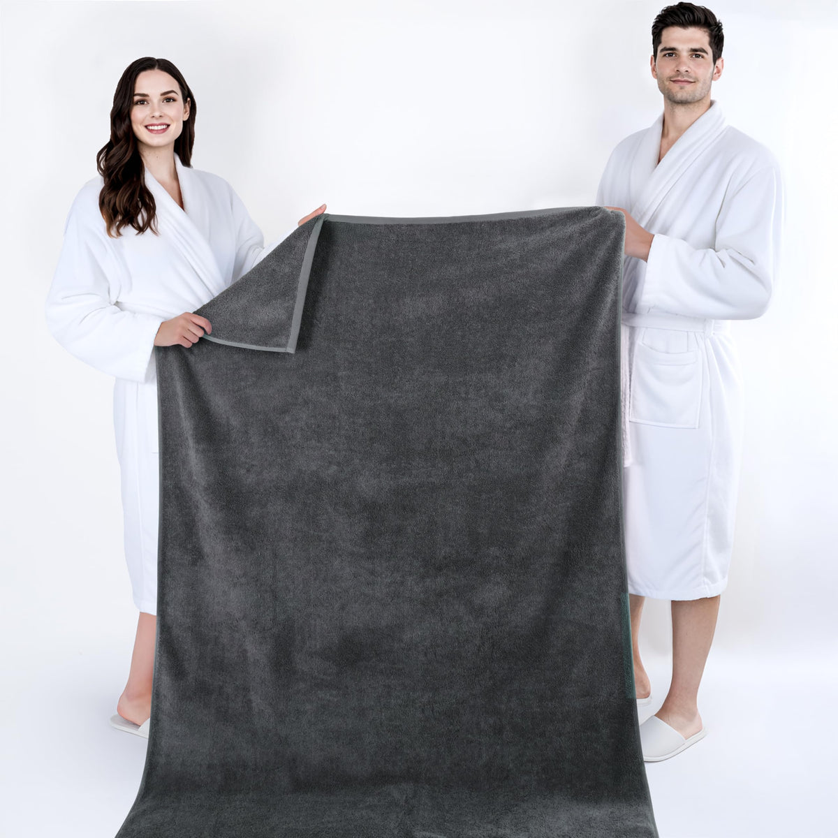 Cotton Paradise 100% Cotton 40x80 Oversized Bath Sheet, Extra Large Turkish Bath Towels for Bathroom, Dark Gray Bathsheet