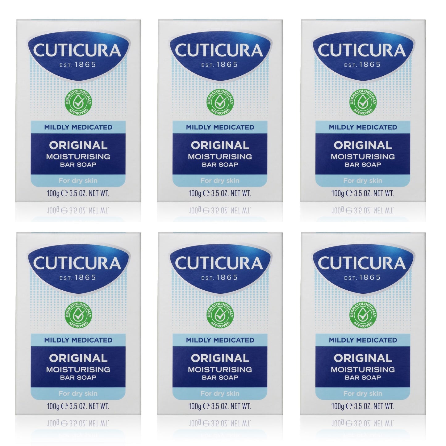 CUTICURA Mildly Medicated Bar Soap 100g 6 PACK VALUE. Skin Soothing Anti-bacterial. Allantoin & Glycerin to Prevent Minor Infections & Irritations.