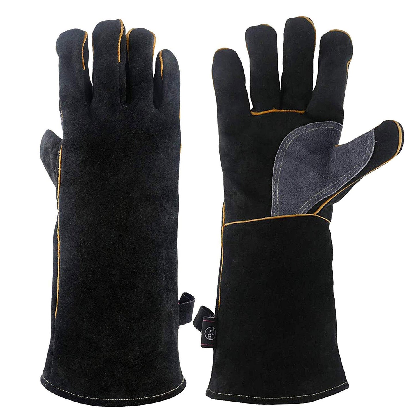 Kim Yuan Extreme Heat & Fire Resistant Gloves Leather with Kevlar Stitching,Perfect for Fireplace, Stove, Oven, Grill, Welding, BBQ, Mig, Pot Holder,