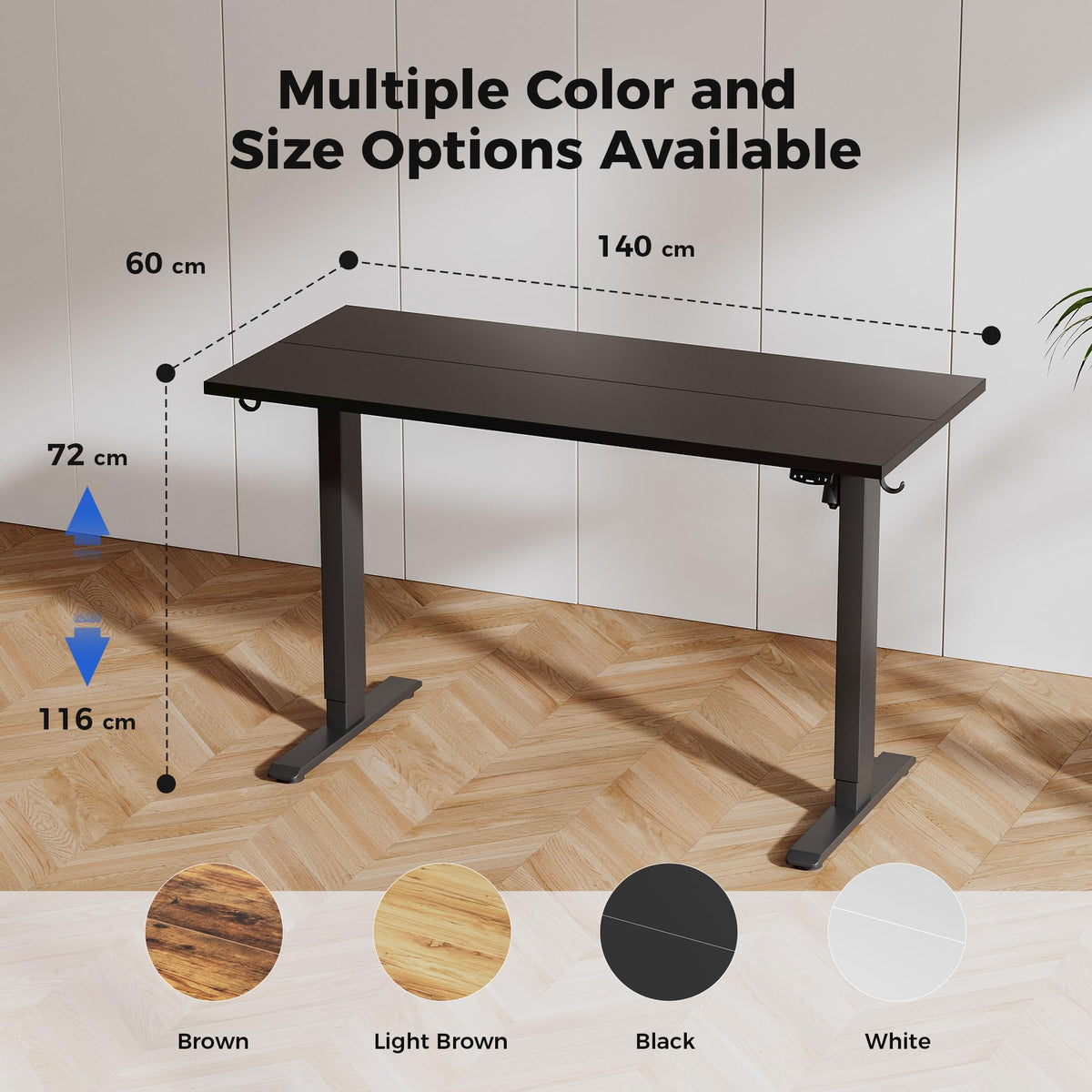 Agilestic Electric Standing Desk, 2 Memory Buttons, 140x60cm