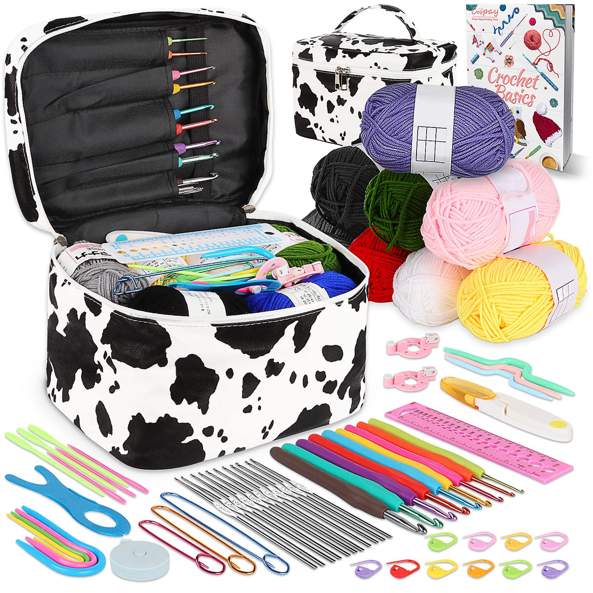 Coopay Crochet Kits for Beginners Kids, Knitting Kit with Wool, Crochet Kits with Yarn, Crochet Hooks Set for Beginners Adults, Beginners Crochet Kit,