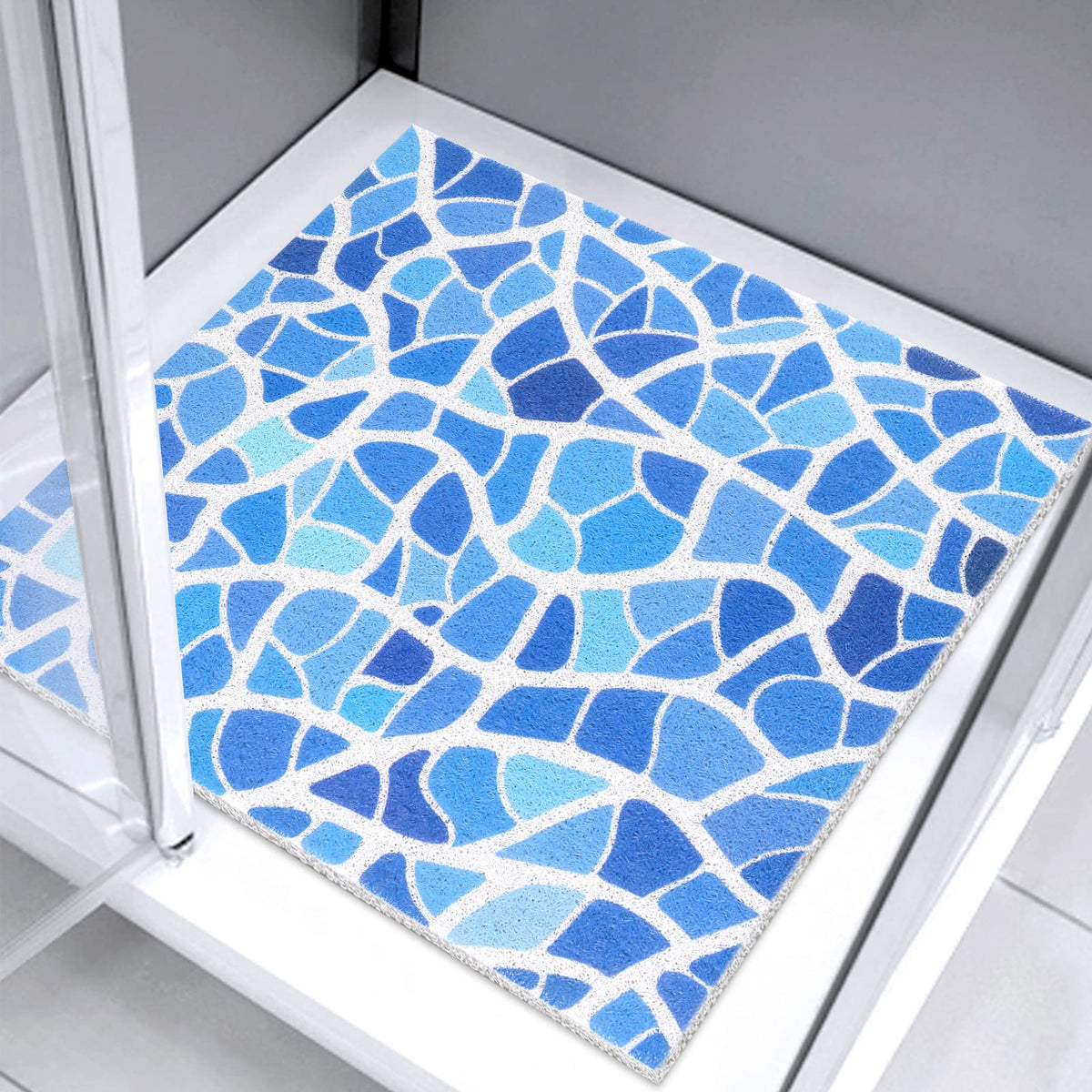 Square Shower Mat 60x60cm Non Slip Anti Mould Bath Tub Mat for Inside Shower, Loofah Massage Anti-Slip Shower Mat for Inside Bath, Cuttable Bathtub