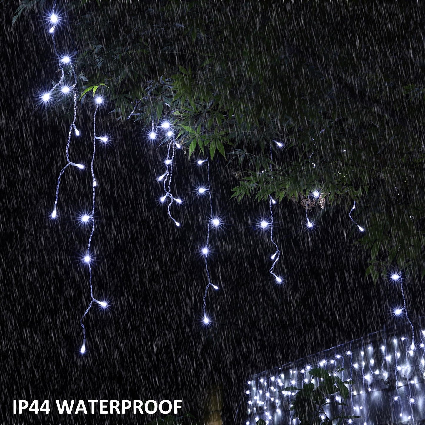 YOSION 500 LED Icicle Lights Curtain String Light, 15M/49ft with Timer, Warm White to White Color Changing, for Indoor & Outdoor, Christmas,