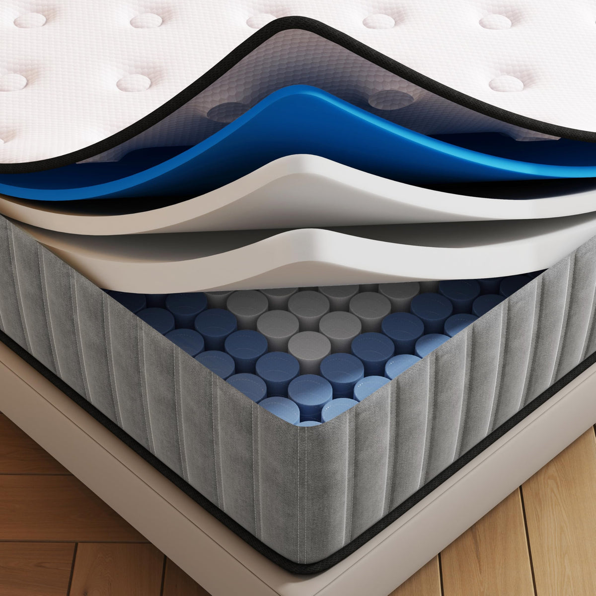 Matoresu 25CM Single Mattress with Innerspring Hybrid Memory Foam, Single Bed Mattress for Ultimate Support & Pressure Relief, Medium Firm Mattress in