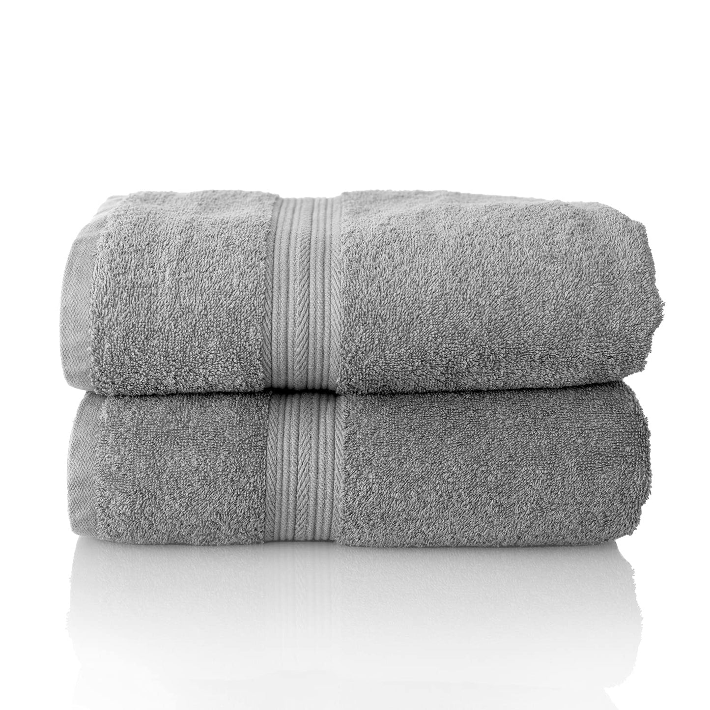 Glart Premium Set of Terry Hand Towels, Range of Terry Towels in 6 Colours and 5 Sizes, Colour: Platinum Grey, 2X Sauna Towels 70 X 200 cm