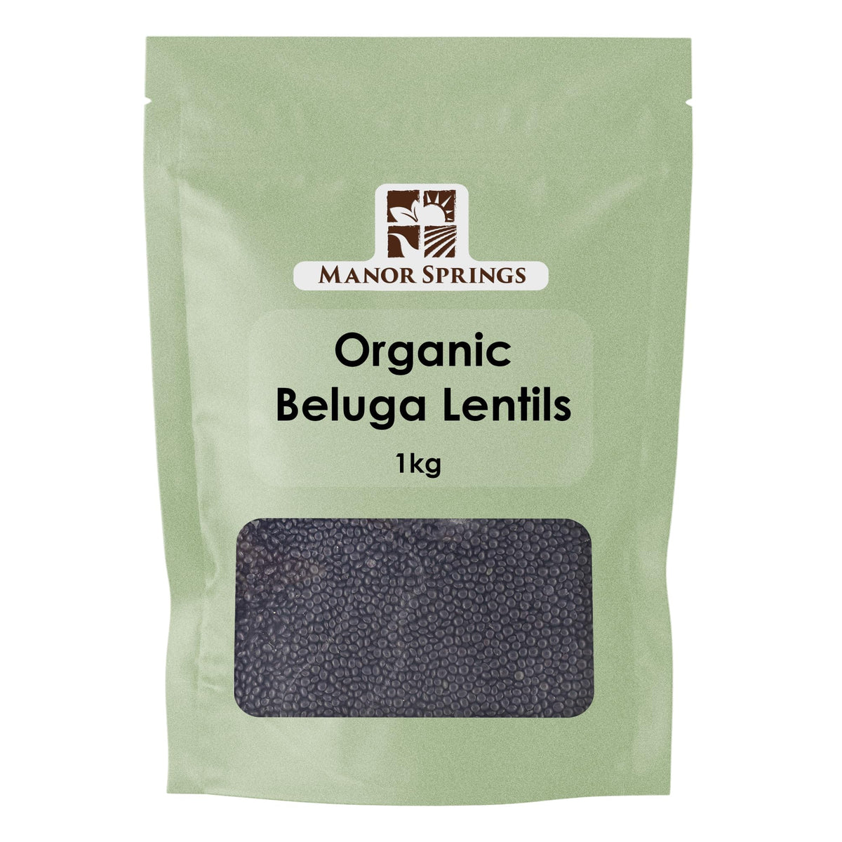 Organic Black Beluga Lentils 1kg by Manor Springs Organic