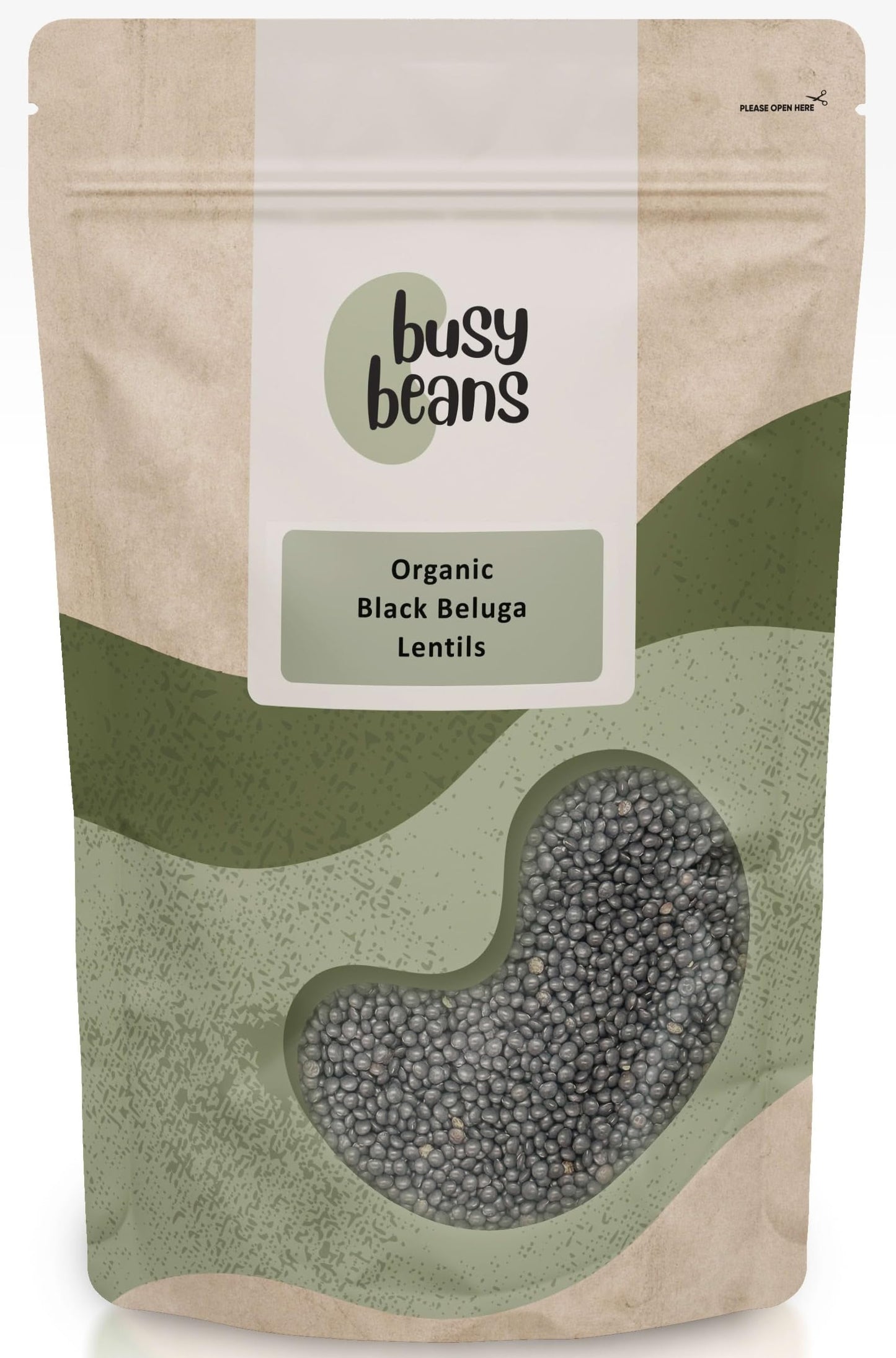 Organic Black Beluga Lentils - Certified Organic - by Busy Beans Organic (1kg)