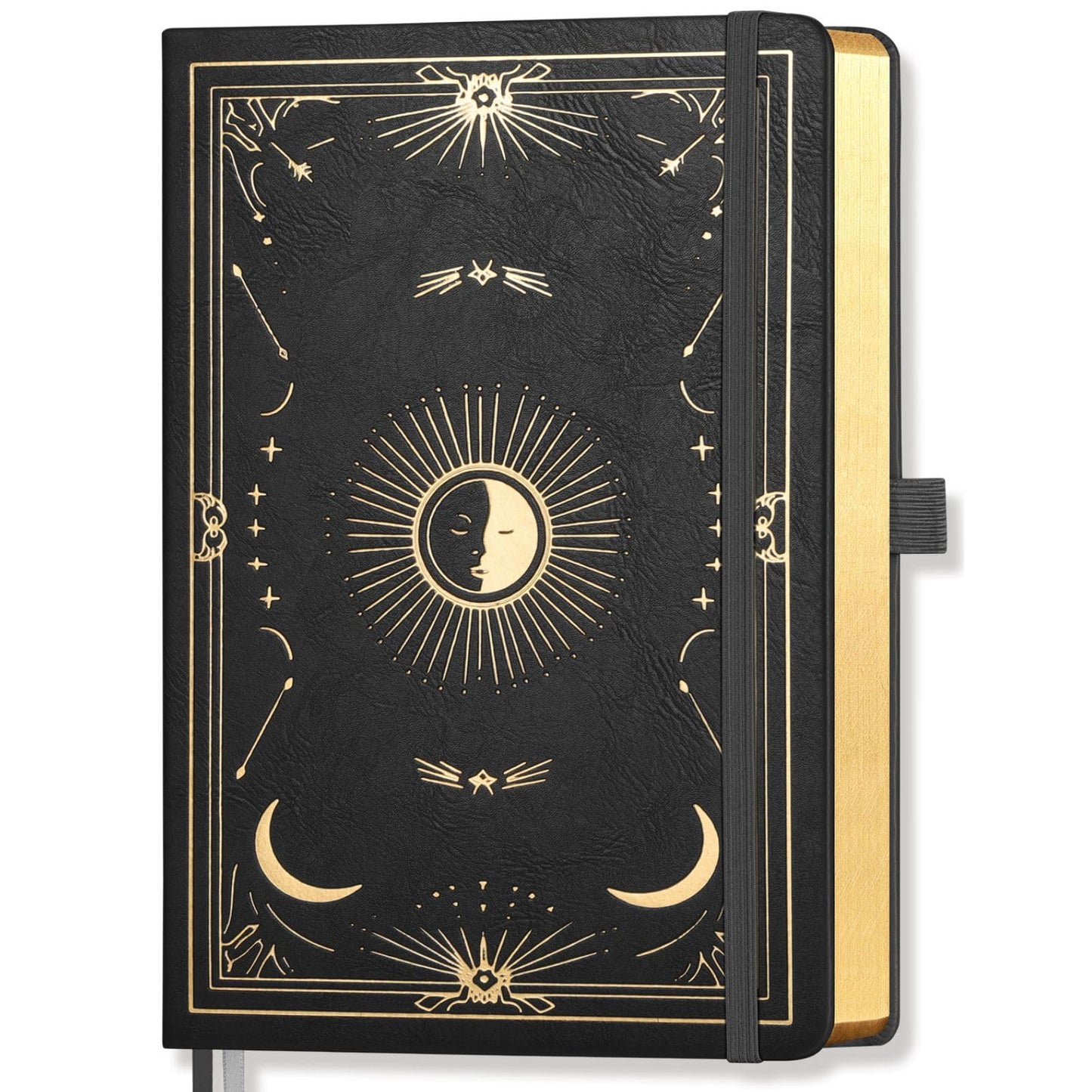 LOAPEM A5 Sketchbook - 192 Pages, 100 GSM Hardcover Leather Sketch Book, Blank Notebook Journal, Unlined Notebook for Women Men Work School Drawing,