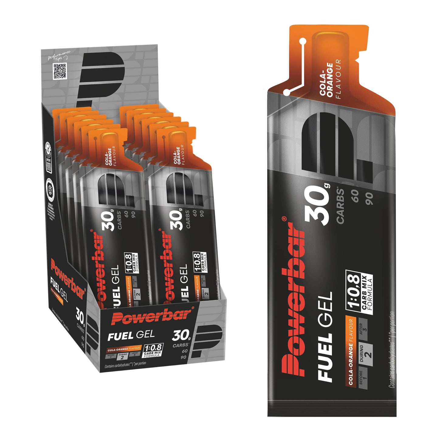 Powerbar - Black Line - Fuel 30 Gel - Cola-Orange - 12x50ml - High Carb Energy Gel - caffeine-free