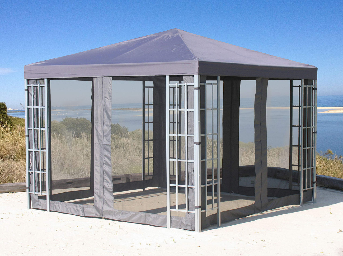 QUICK STAR 4 Side Panels with Mosquito Net 300x195cm Anthracite for Gazebo 3x3m