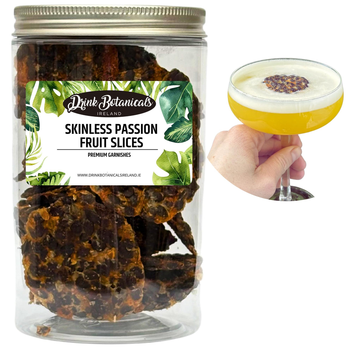 Drink Botanicals Dehydrated Dried Skinless Passion Fruit Slices | 25+ Slices | 100% Natural | For Cocktails, Pornstar Martinis, Cake Baking, Fruit,