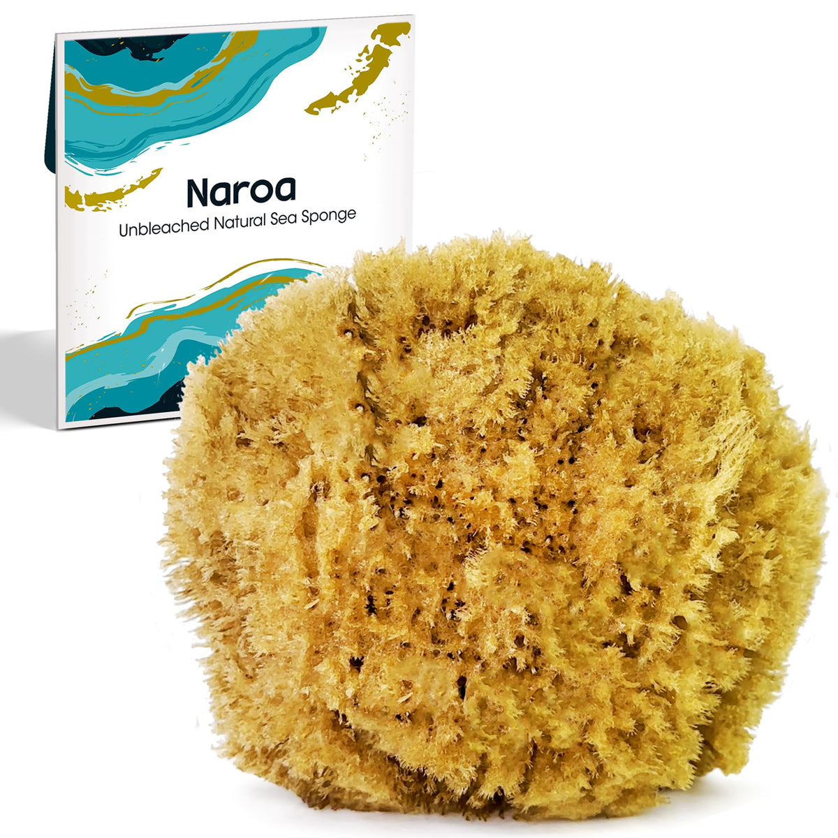 Exfoliating Natural Sponge for Bathing XL | Bath Sea Loofah for Healthy Skin | Real Unbleached Shower Body Scrubber Puff | Sustainable Plastic Free
