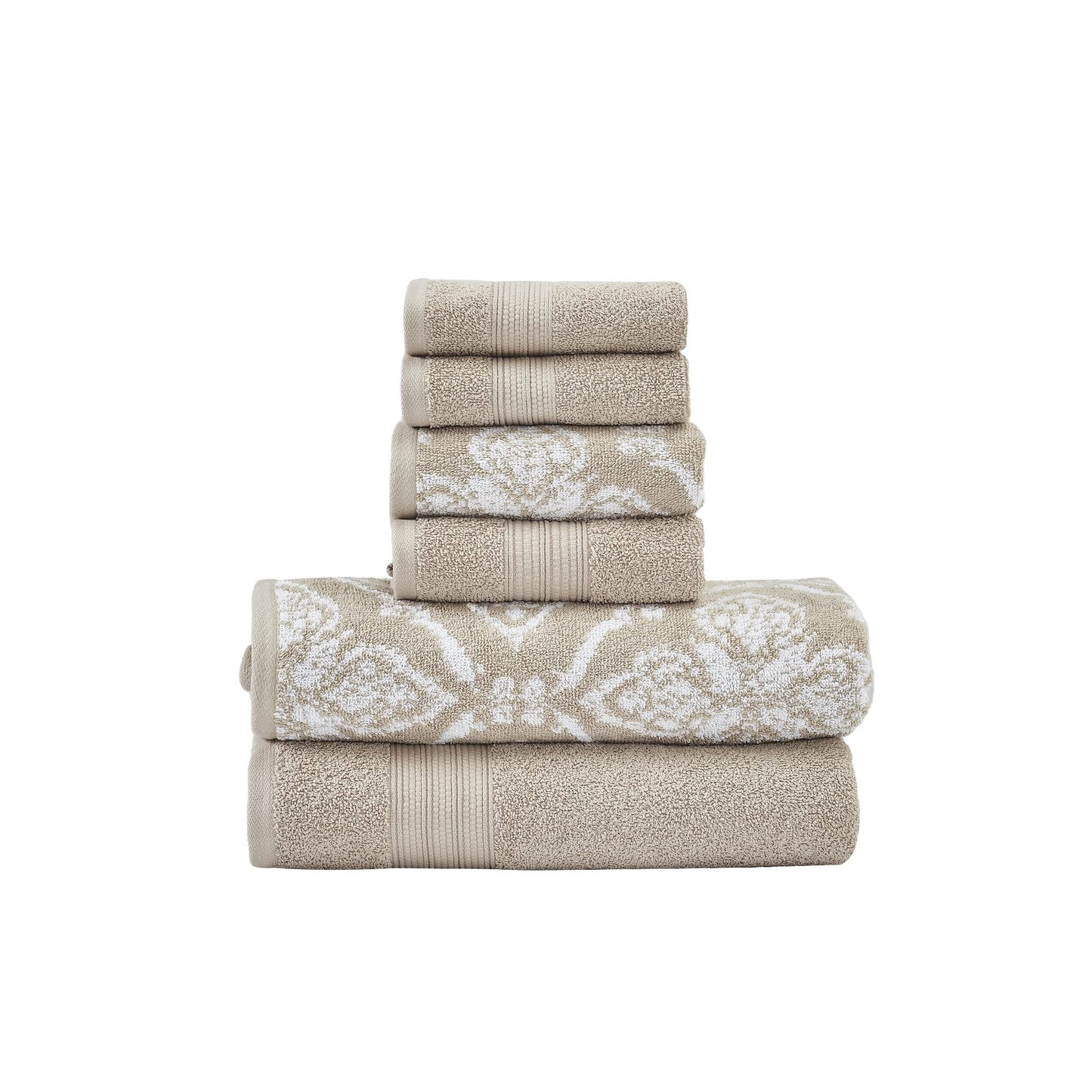 Modern Threads Amaris 6-Piece Reversible Yarn Dyed Jacquard Towel Set - Bath Towels, Hand Towels, & Washcloths - Super Absorbent & Quick Dry - 100%