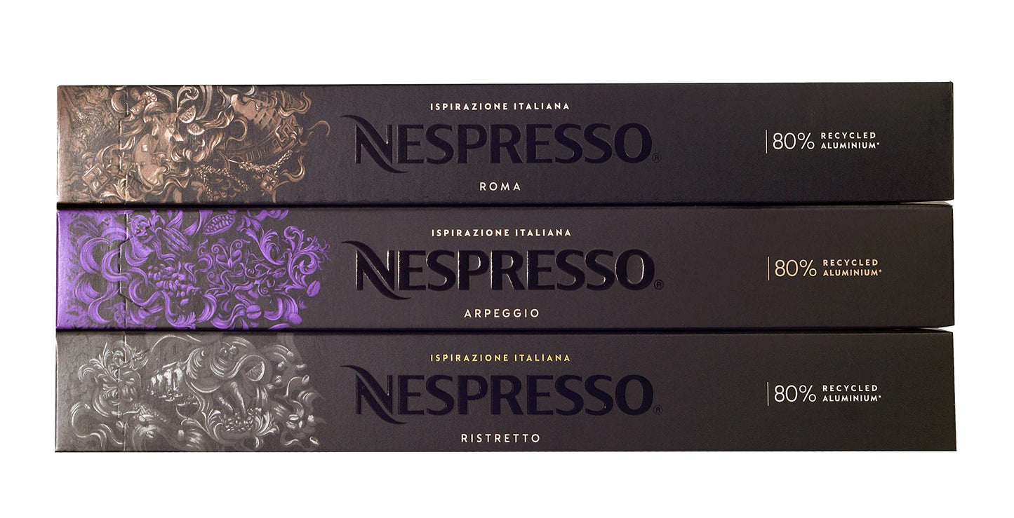Nespresso Trio Pack 30 Capsules/Pods(Ristretto Arpeggio Roma)