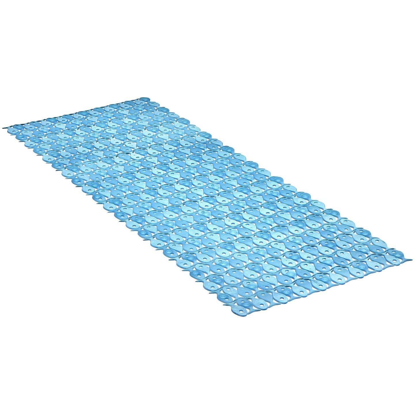 TATAY Bath Mat, Non-slip, PVC with Suction Cups, Resistant to Mold and Microbes, Anti-Bacterial, Pisces Design, Blue. Measures 97 x 36 cm