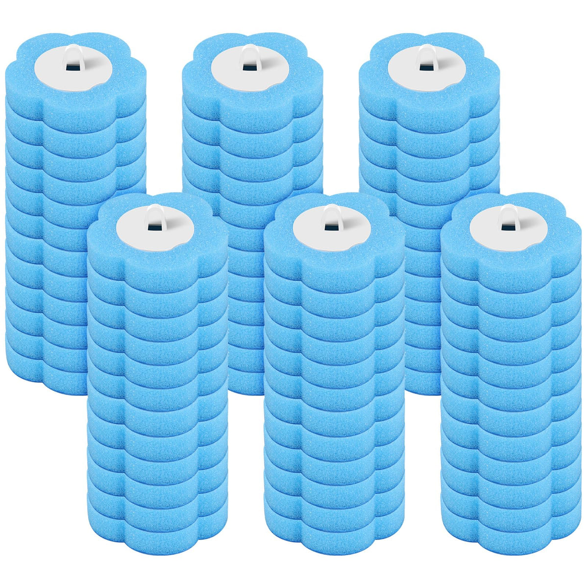 72Pcs Disposable Toilet Brush Refill Pads Deep Cleaning Toilet Brush Refill Toilet Pad Cleaners with Cleaning Fluid 3 Layer Throwable Toilets Brushs