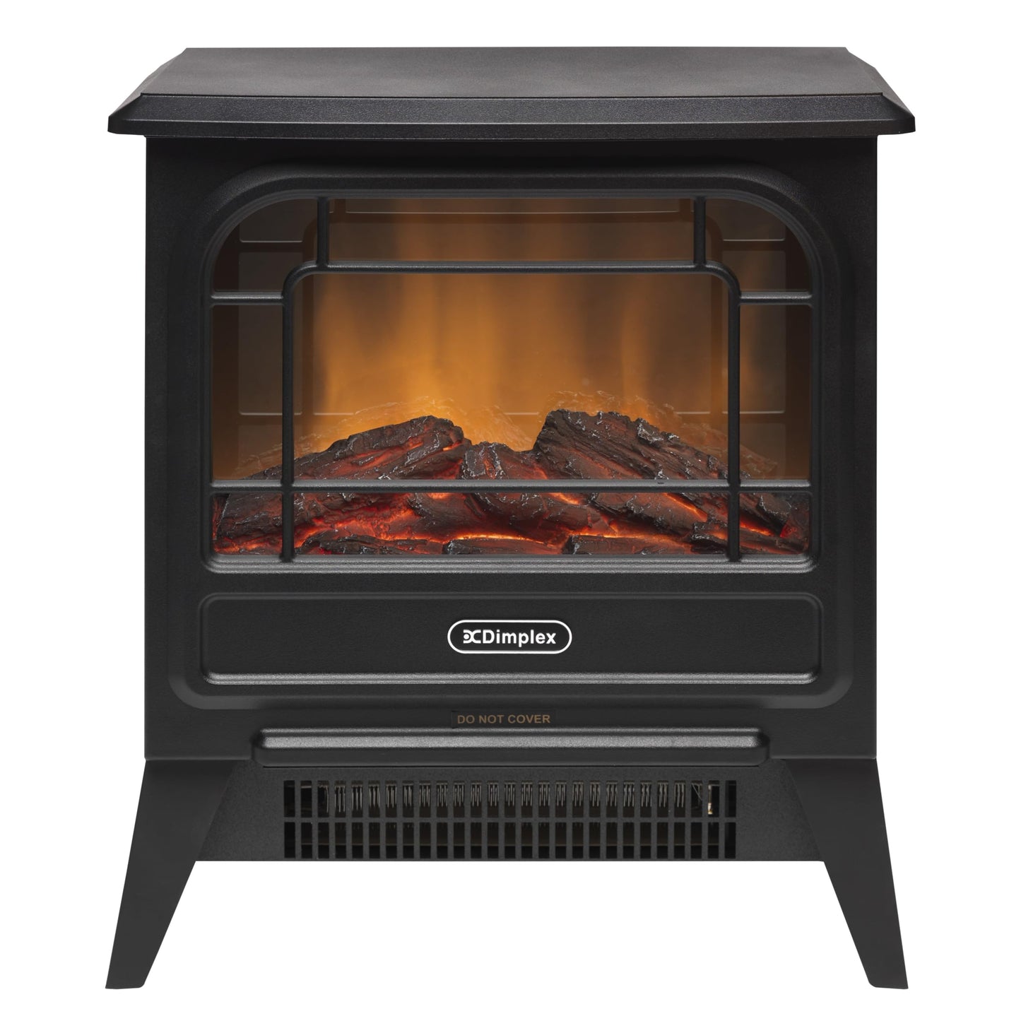 Dimplex MicroStove Optiflame Electric Stove, Compact, Portable Freestanding Fire with Log Fuel Bed, LED Flame Effect and 1.2kW Heater With 600/1200