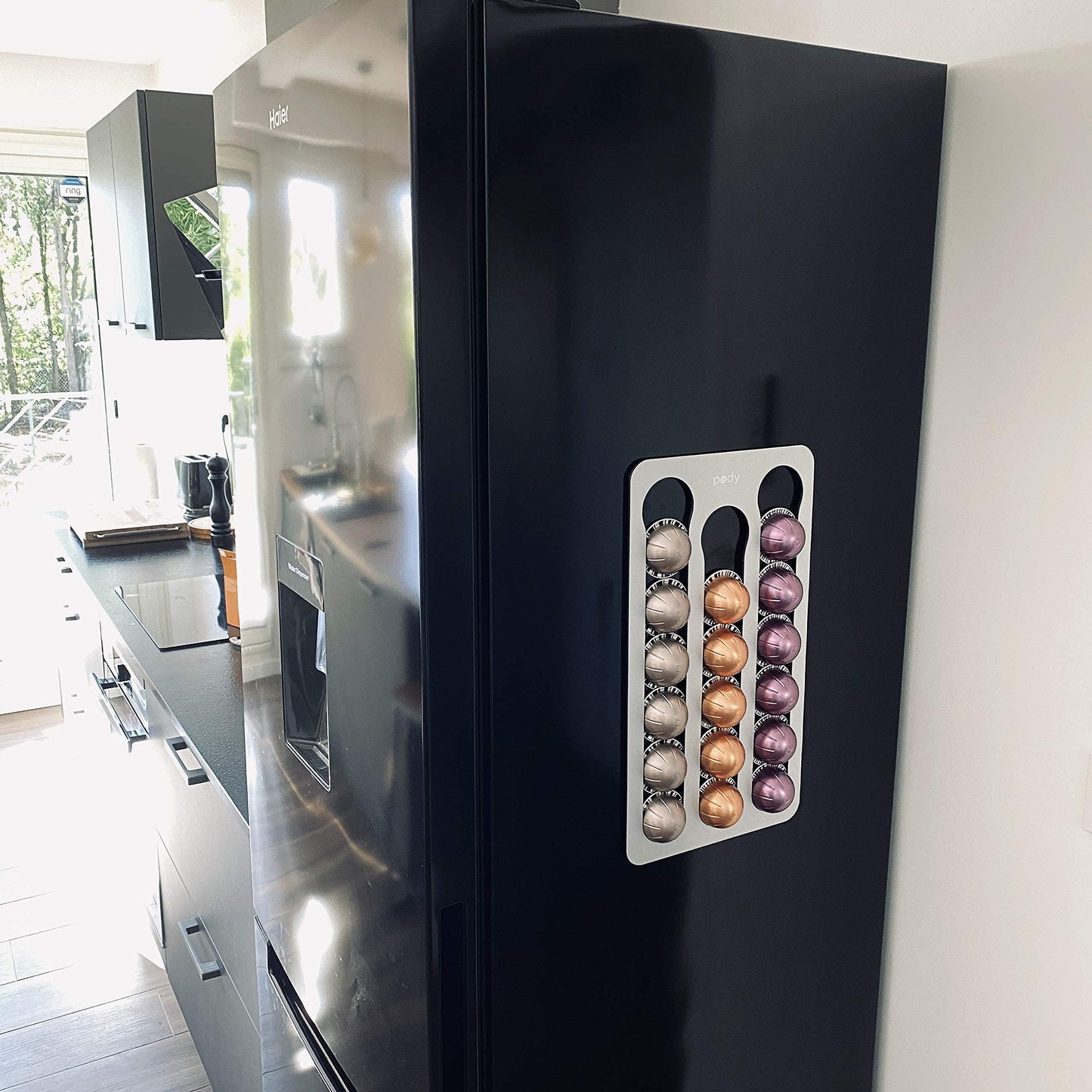 PODY? ? Holder for capsules, coffee pods ? Magnetic ? Nespresso Vertuo compatible ? Aluminium composite silver