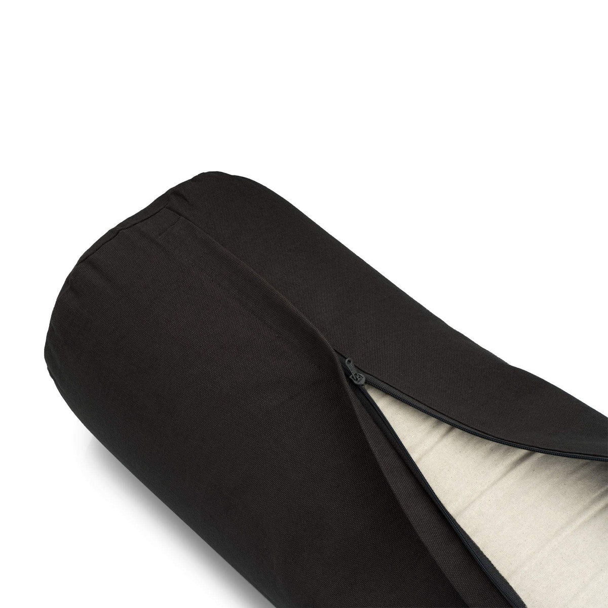 basaho Yoga Bolster | Organic Cotton | Buckwheat Hulls | Removable Washable Cover (Zen Black)