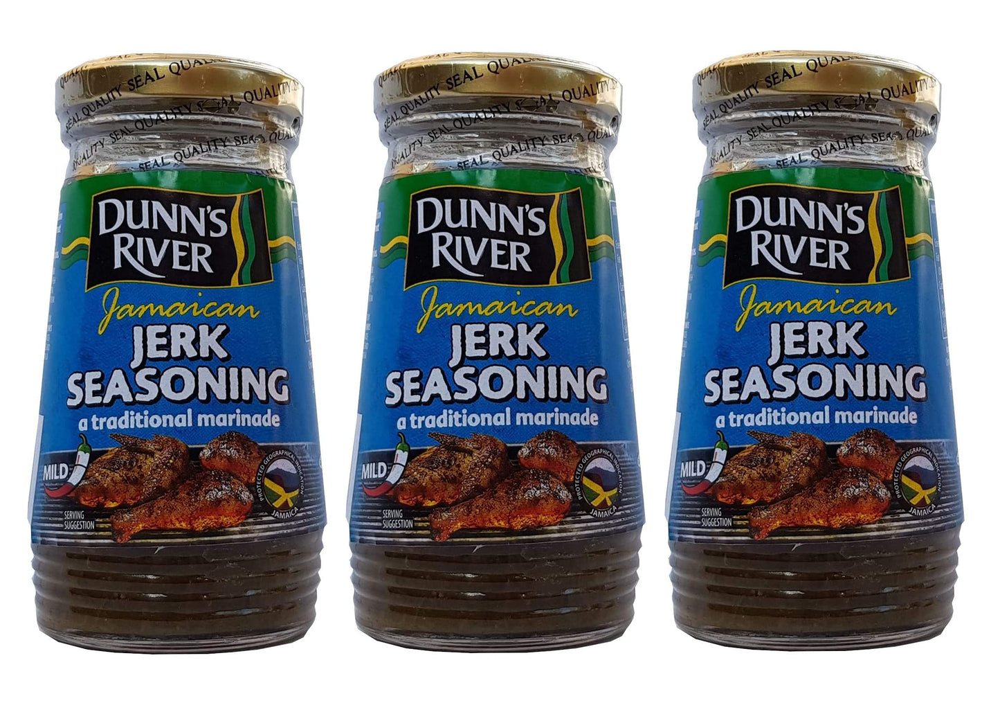 Dunn's River Jamaican Jerk Seasoning Mild 312g (Pack of 3) - Jamaican Import