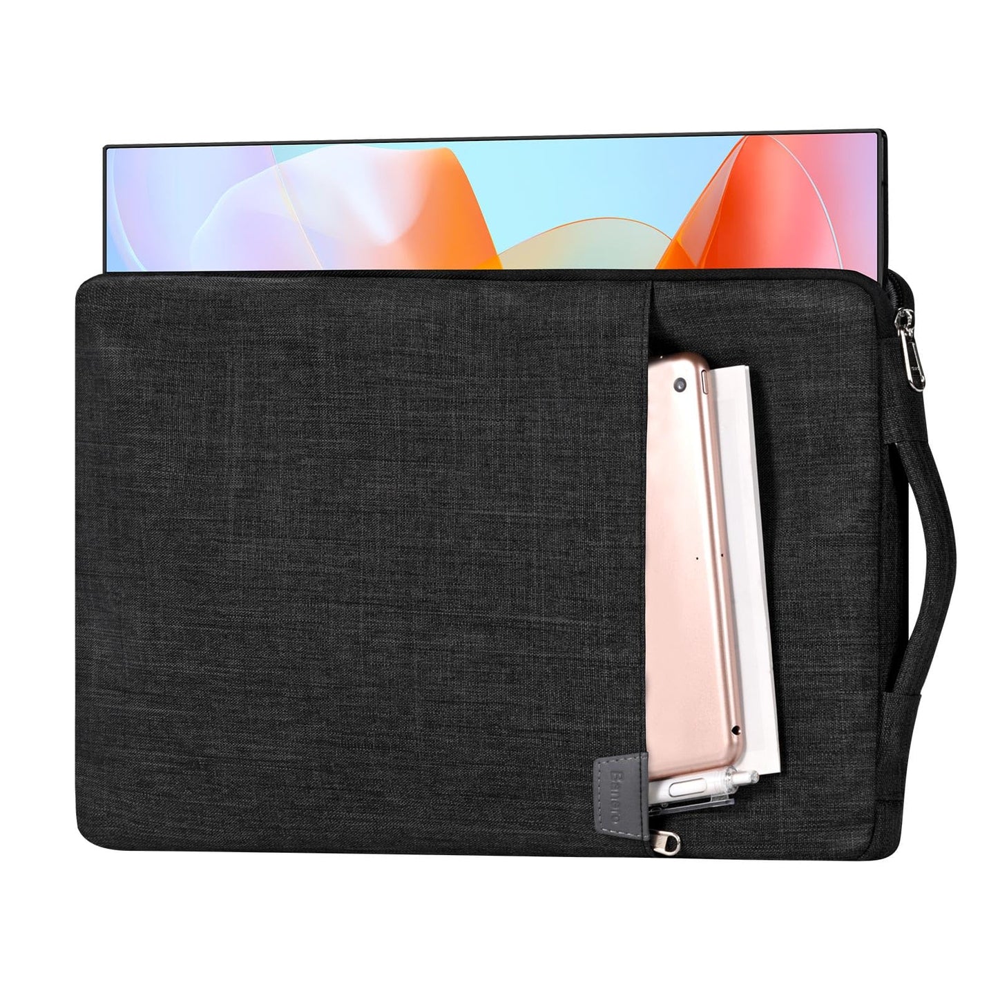 15.6/16.1-inch Portable Monitor Case with Acessories Storage, Sleeve for Most 15.6/16.1" Portable Monitors, Water-resistant Monitor Cover with Pocket,