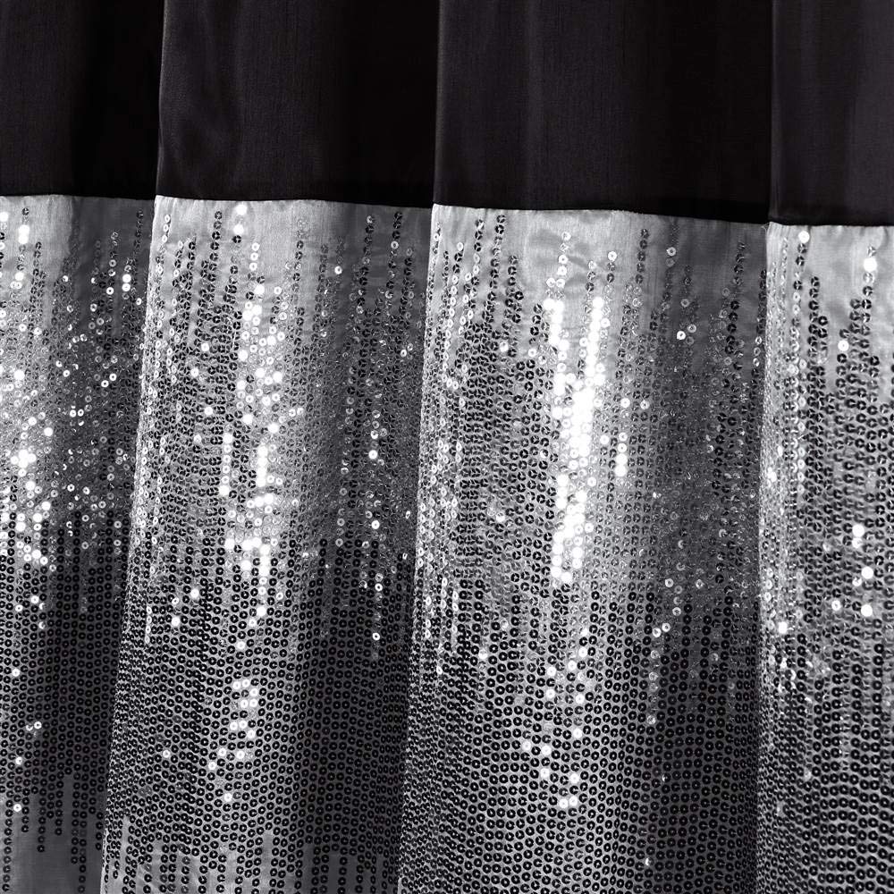 Lush Decor Night Sky Shower Curtain, 72" x 72", Black & White