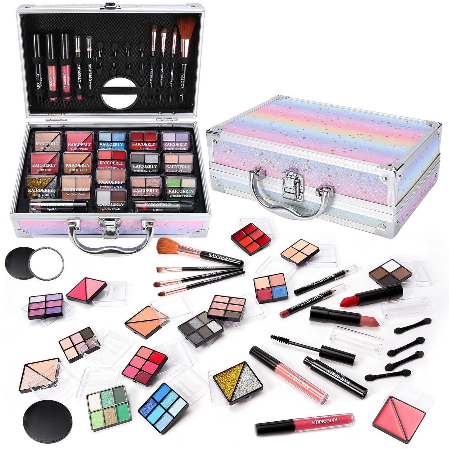 Makeup Kit for Women Girls, Fashionable Make Up Present Set for Beginners Professionals Traveler with Case, Makeup Essential with Eyeshadow Palette,