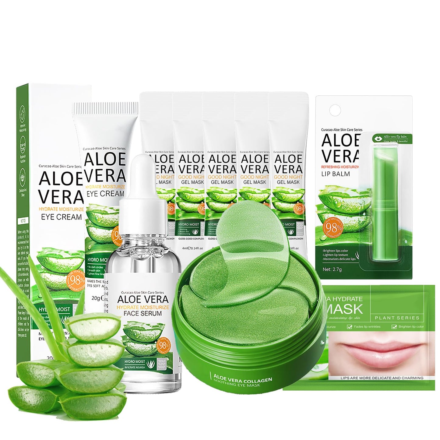 Aloe Vera Skincare Gift Set for Women - Self Care Gift Sets - Pamper Gift for Mum - Skin Care Sets & Kits - 10PCS Gifts for Teenage Girls - Face