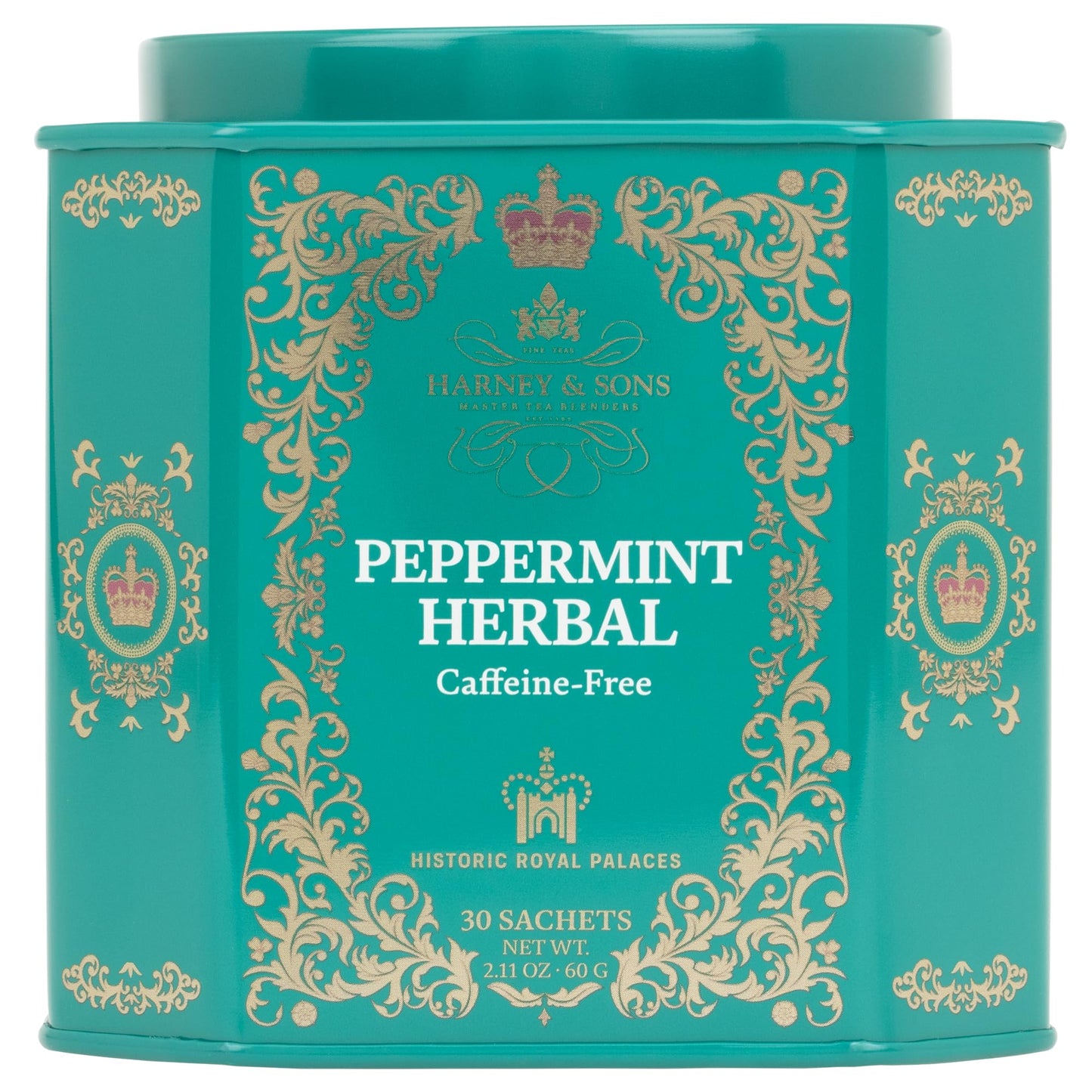 Harney & Sons Master Tea Blender Peppermint Herbal Fine Tea Classic Tin - Caffeine-Free Herbal, 30 Sachets, 1.9 Ounce