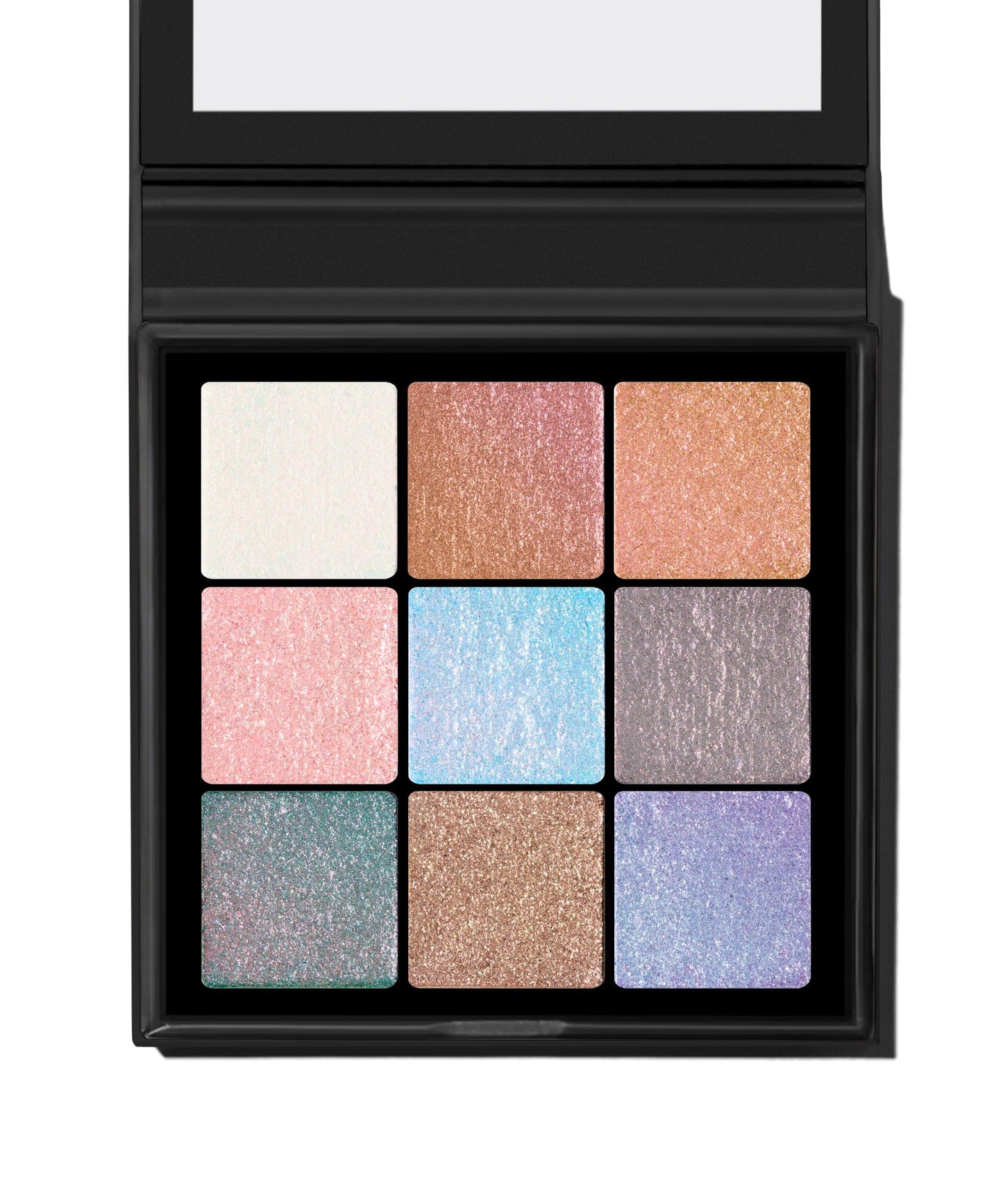 BEAUTY BAY Mini Charms 9 Colour Palette, Shimmer Eyeshadow Collection, White/Gold/Pink/Blue/Grey/Green/Purple, Buildable Coverage, Opalescent Finish