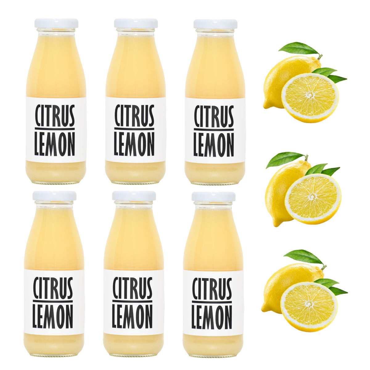 PRESSUICE Fresh Citrus Lemon Juice not from concentrate 6 bottles pack x 250 ml Fruit Pure Lemons Juices NFC - Pressed Drink - No added Sugar -