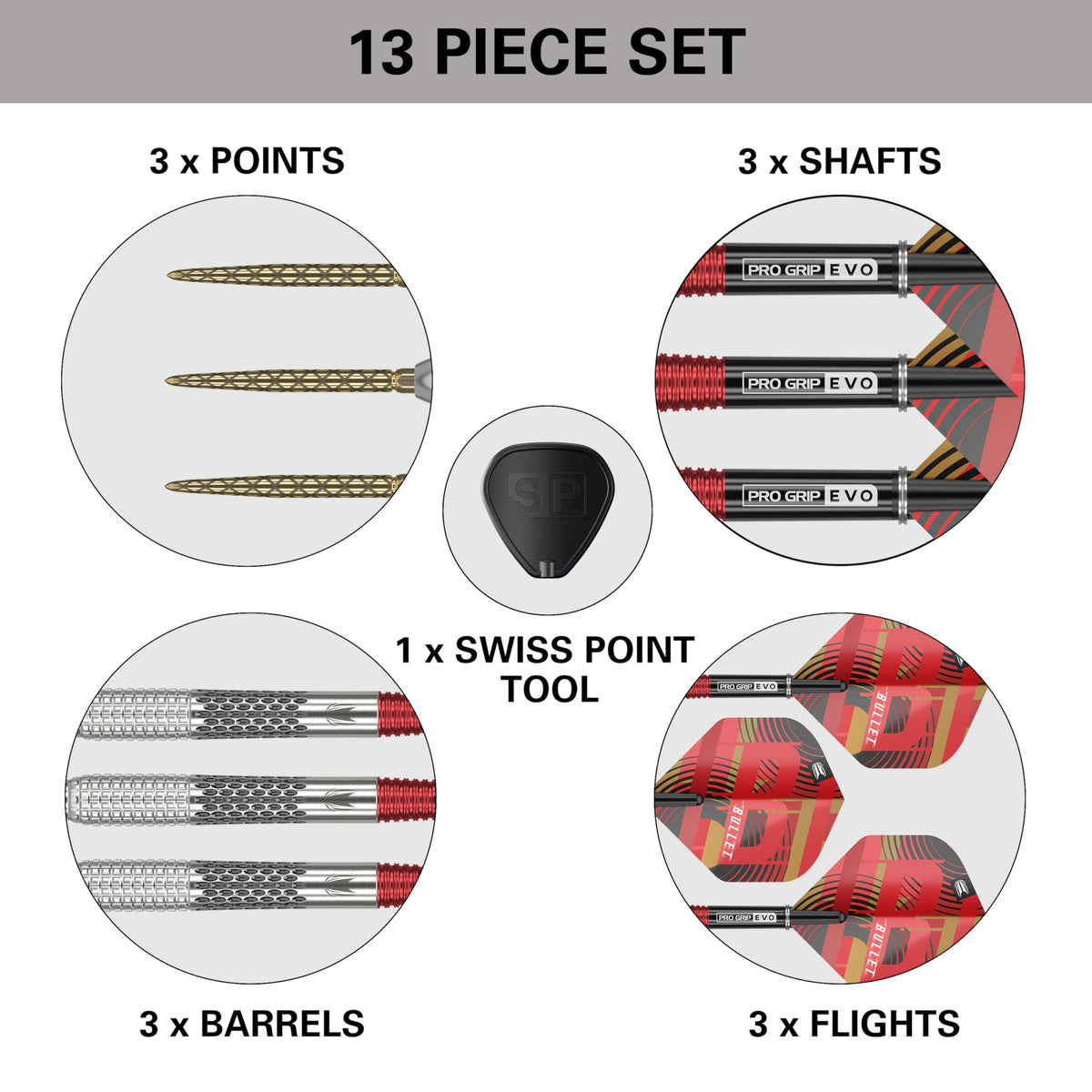 TARGET Darts Stephen Bunting G5 95% Tungsten Dart Set (25G), Steel Tip Swiss Point Darts | Generation 5 Player Edition Darts with Swiss Points,