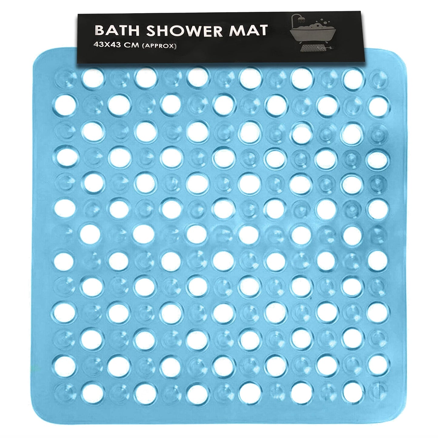 SUL Square Shower Mat Anti-Slip,Anti-Mould,Machine-Washable Quadrant Bath Mat For Walk In Shower Tray,Bathtub Shower Mats Non-Slip Drain Holes Suction