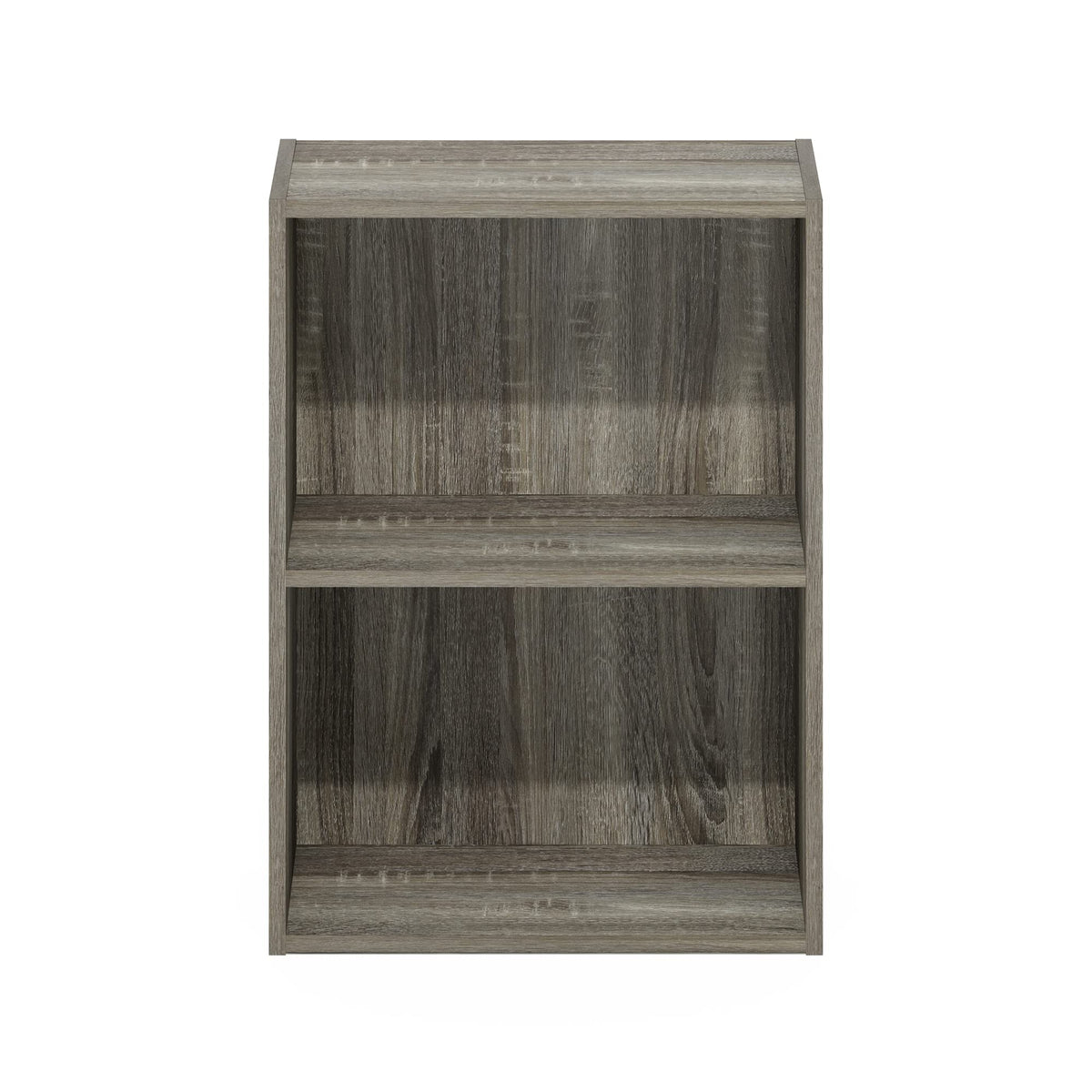 Furinno LUDER Book Shelf, 2-Tier Modern Bookshelf, Open Shelves Bookcase 9 x 16 x 21, for Living Room, Bedroom, Home Office, French Oak