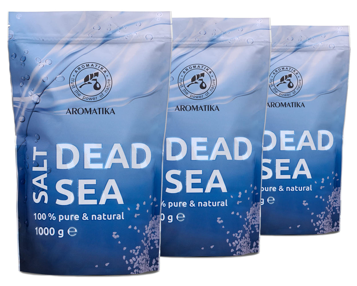 Bath Salt with Dead Sea Salt Set 3x1kg (Zipper) - 100% Pure and Natural - Dead Sea Salts 3x1000g - Body Care - Best Benefits for Good Sleep - Beauty -
