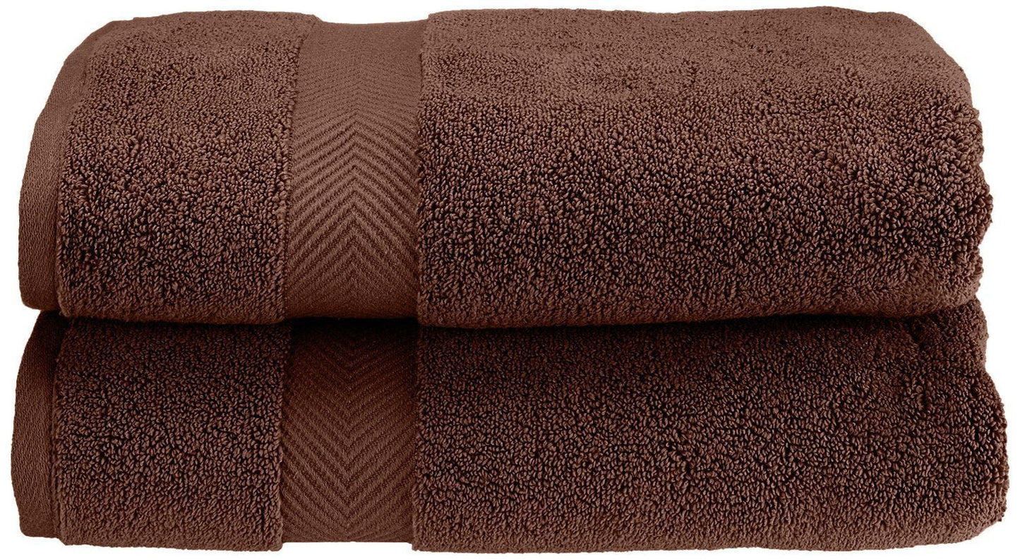 Superior Collection 100% Zero Twist Cotton Super Soft and Absorbent Bath Towel Set, Espresso (Set of 2)