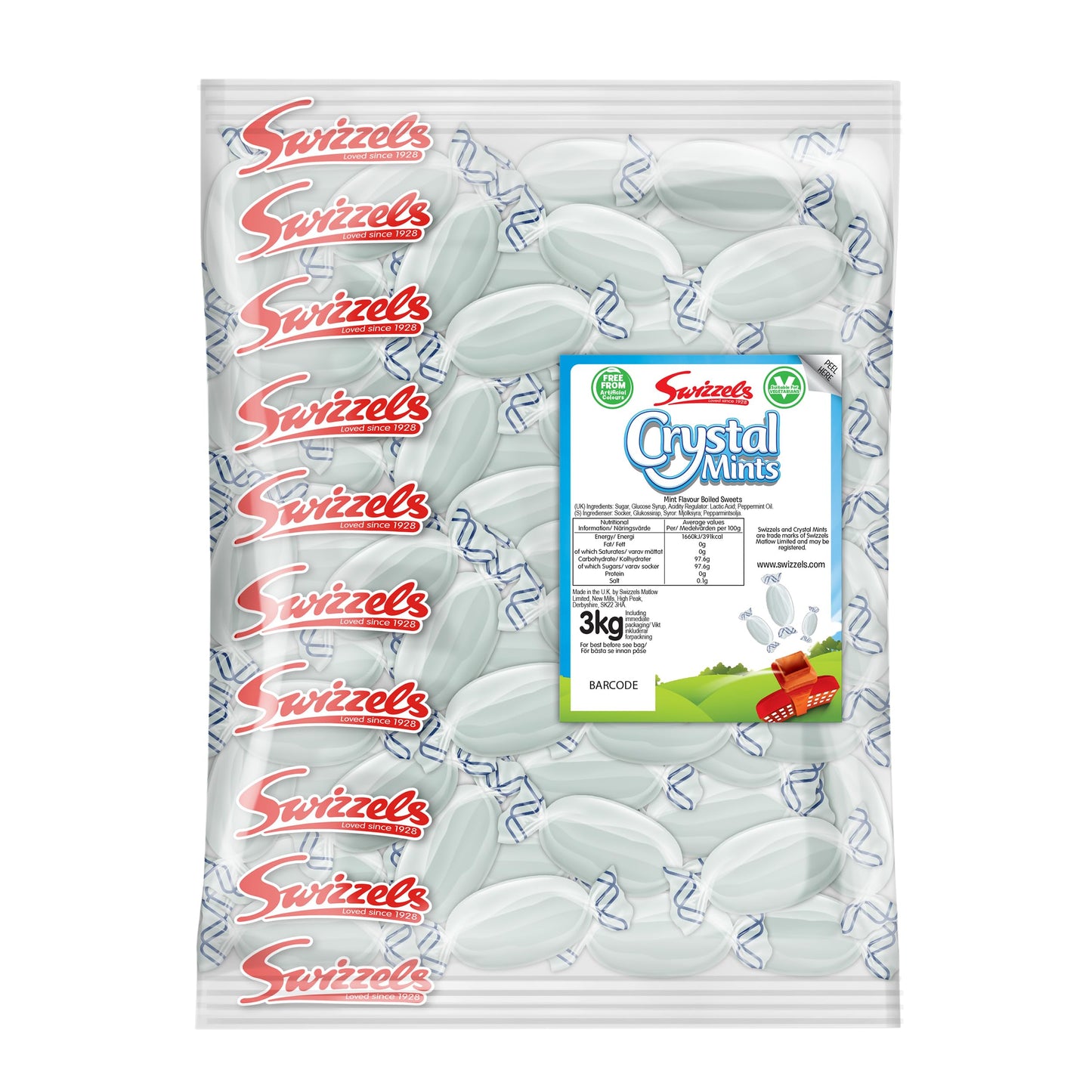 Swizzels 3kg Bag of Crystal Mints Sweets