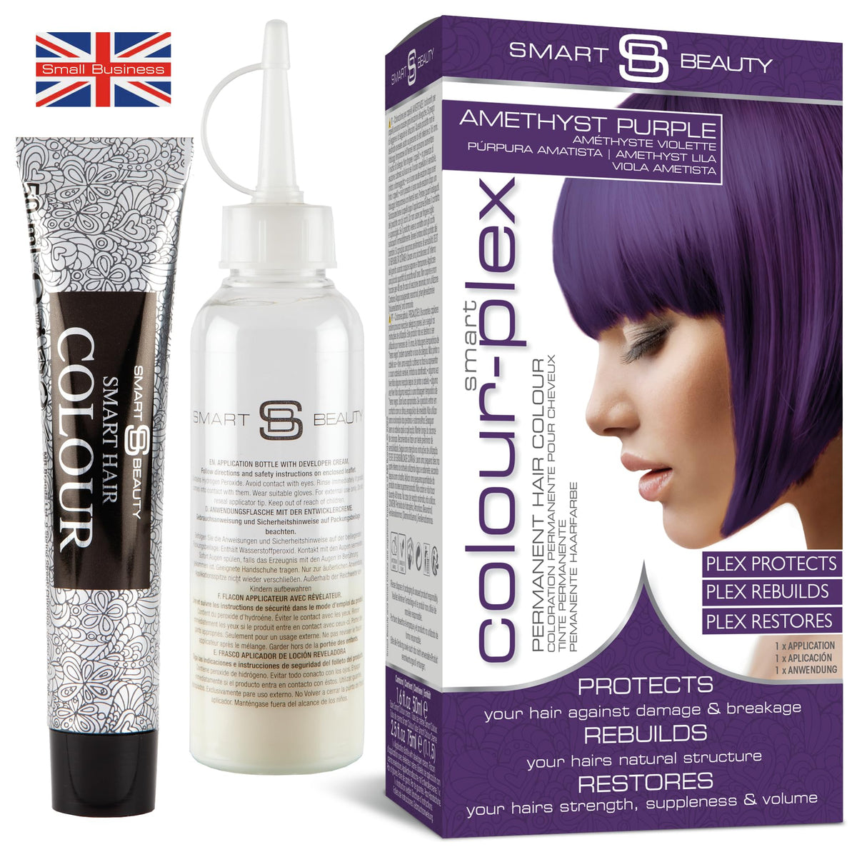 Amethyst Purple Hair Dye Permanent with Anti-Breakage Plex Hair Care, Vegan Hair Dye & Cruelty-Free, 100% Grey Coverage, Purple Hair Colour, For All