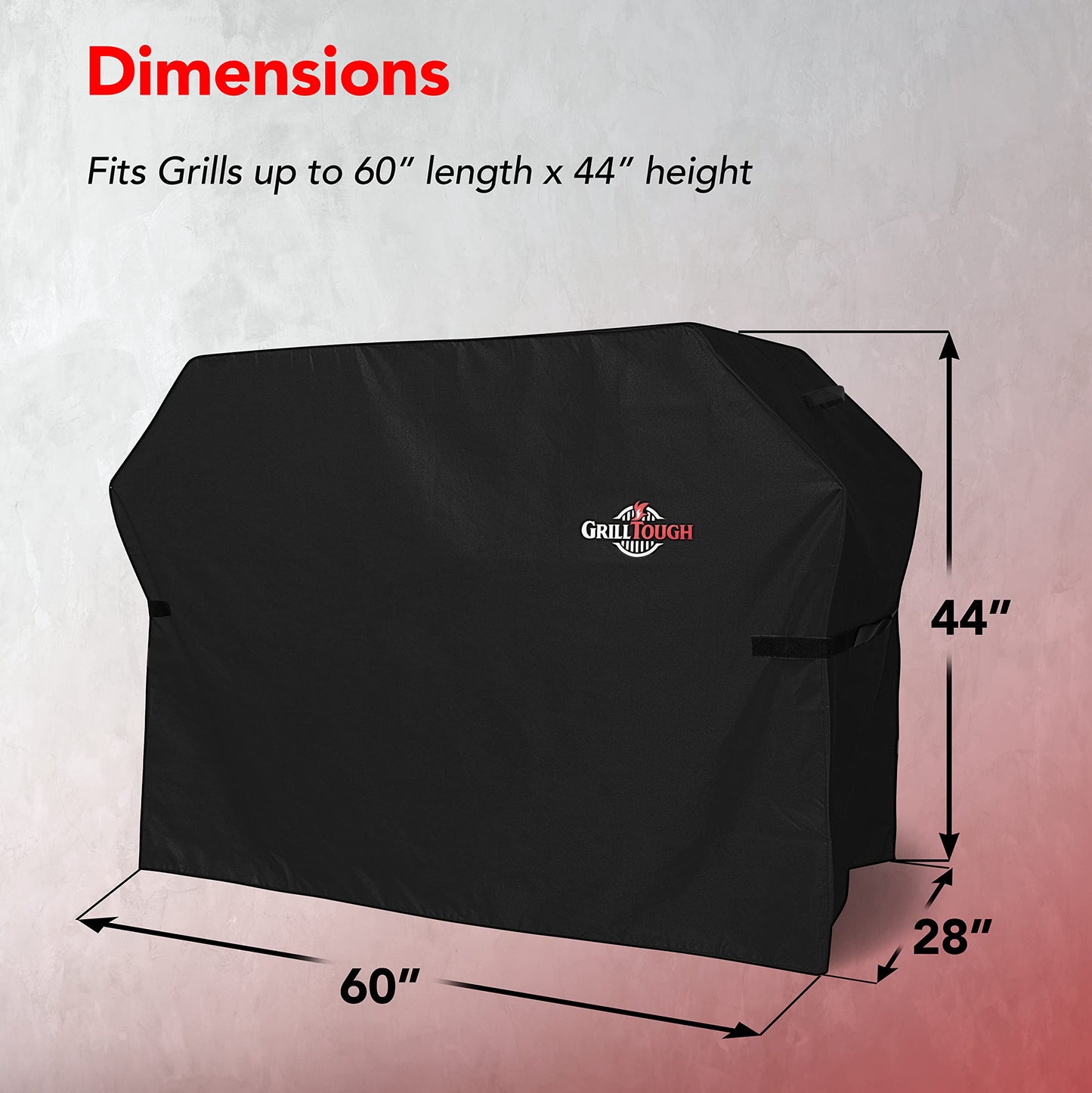 GrillTough Heavy Duty BBQ Grill Cover for Outdoor Grill Waterproof, Weather Resistant, UV & Fade Resistant with Adjustable Straps Gas Grill Cover