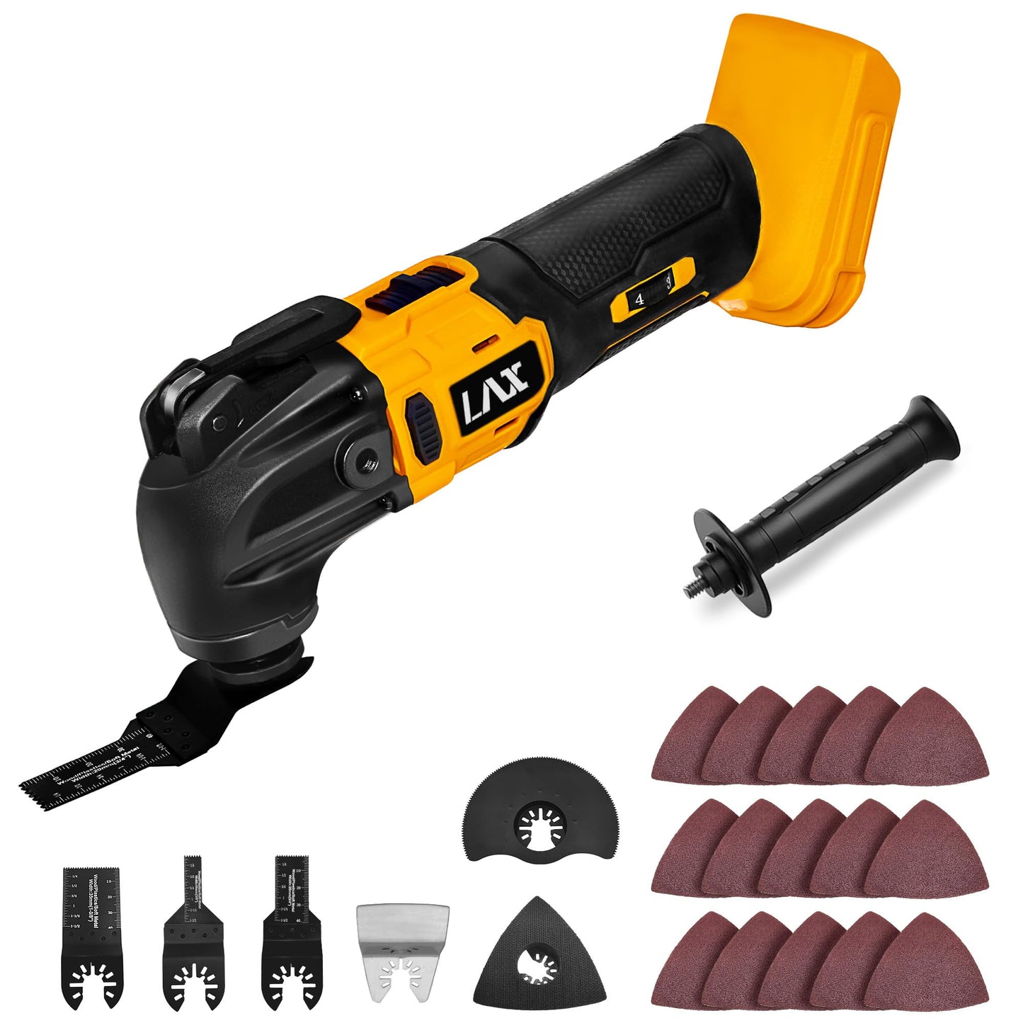 Oscillating Multi Tools for Dewalt 18V Battery, Multi-Use Cutting and Sanding Tool, 4?Oscillation Angle, 6 Variable Speeds, Quick-fit Blade Design