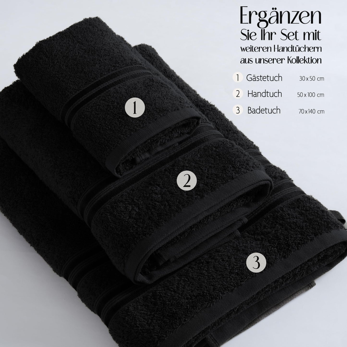 Hammetex Guest Towels Set of 5 30 x 50 cm 100% Cotton Terry Cloth