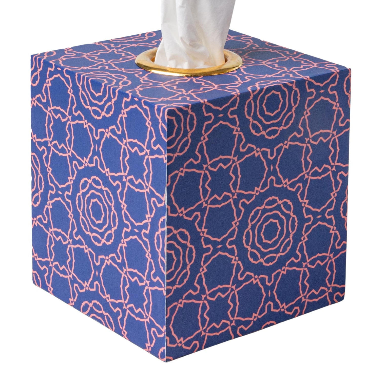 Tissue Box Holder ? Decorative Tissue Box Cover, Blue, for Standard Square Boxes ? Floral Home D?cor Accessory by DizzyBee