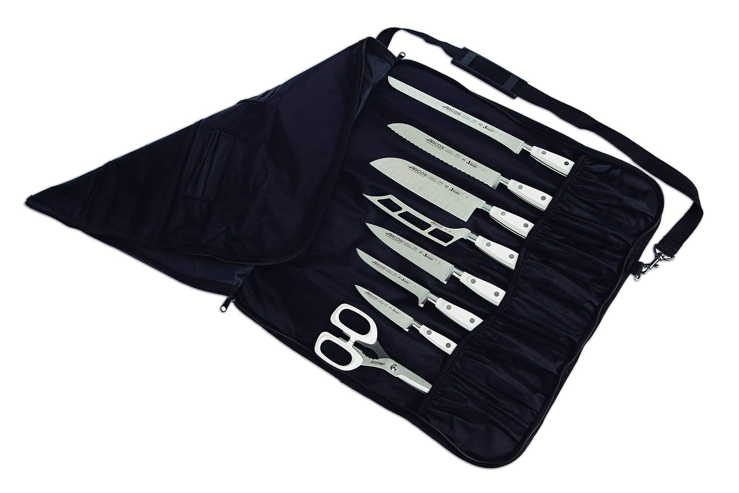 Arcos Knives Roll Bag - Knives Roll Bag to 8 Pieces - 100% Polyester 500 x 510 mm 20"x20" - Black Color (Knives NOT Included)