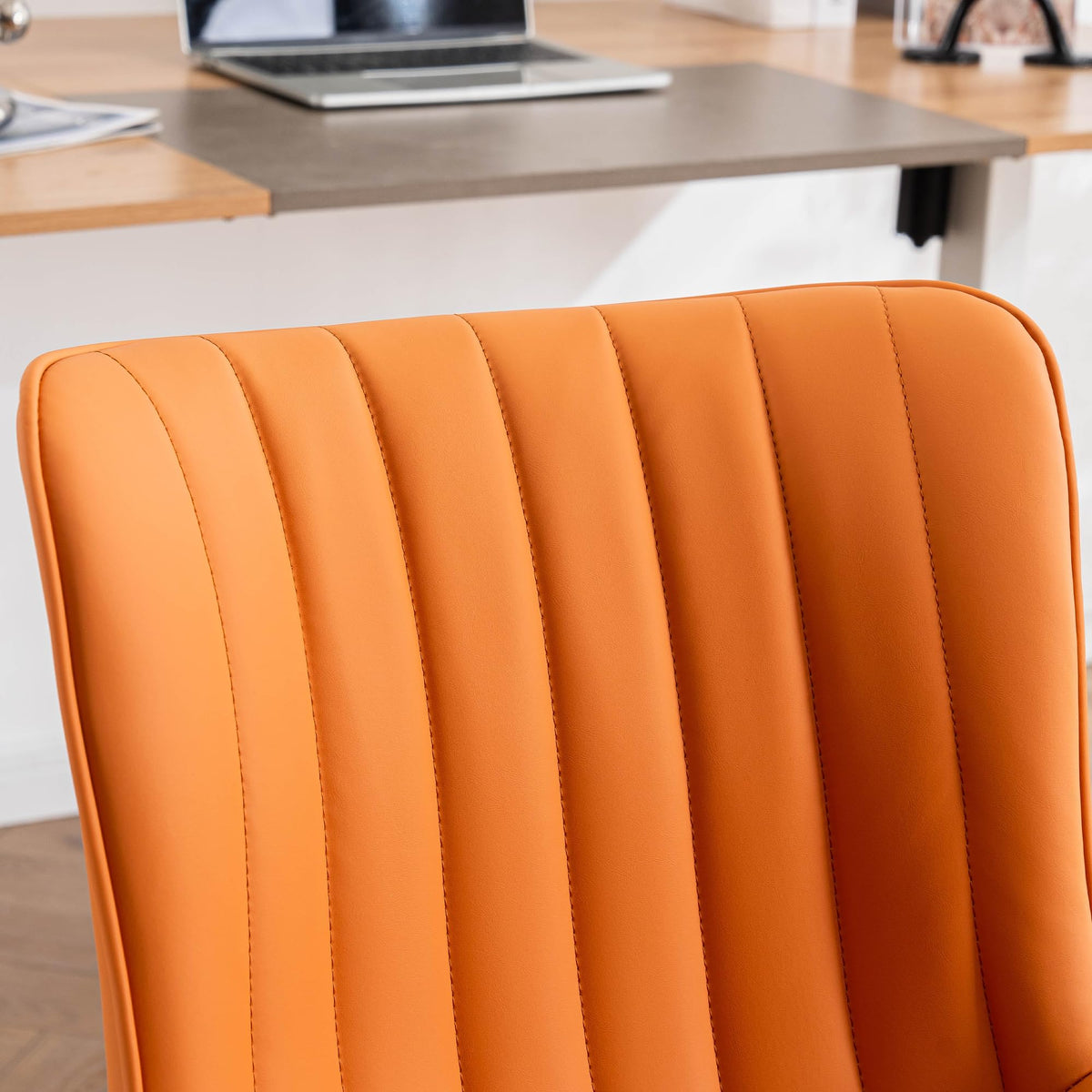 Kidol&Shellder Home Office Chair Swivel Armless Desk Chair Camel