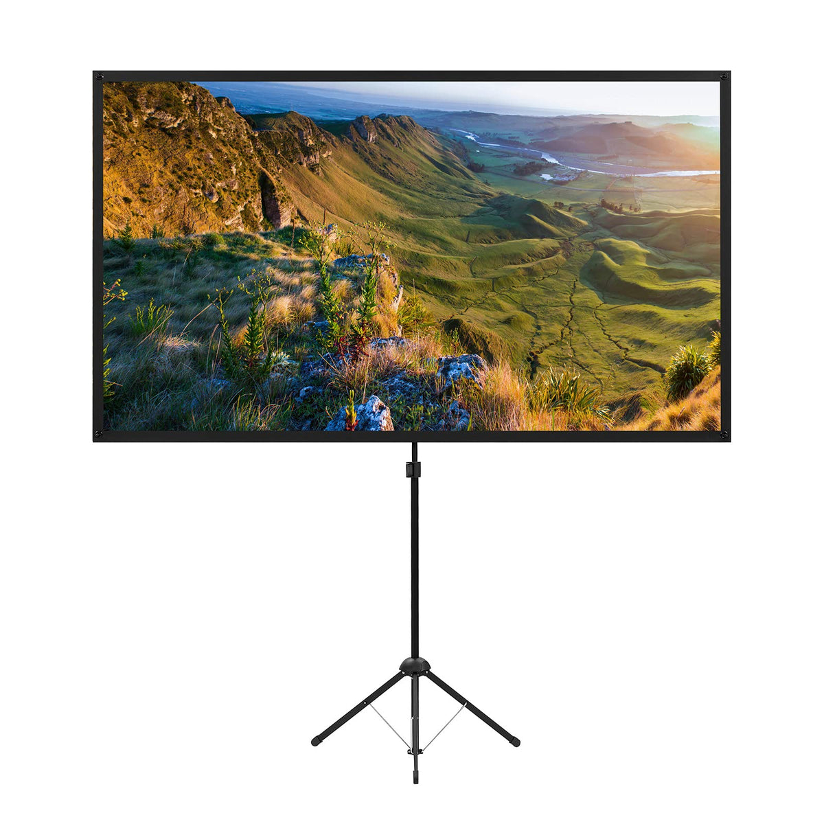 Projector Screen with Stand, Outdoor Projector Screen 80 Inch 16:9 and Tripod Stand, Portable Projection Screen with 1.2 Gain, Lightweight and